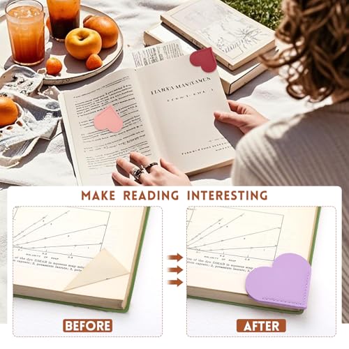 18 Pcs Leather Heart Bookmarks, Cute Corner Bookmarks for Women - size: 18 Pcs (Leather Heart)