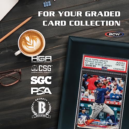 BCW Interlocking Card Frames - Black | Interlocking Frames Ideal for Collectibles, Trading Cards, and Memorabilia | Wall Display Frame (Graded Cards - 8 Pack) - style: Graded Interlocking Frames