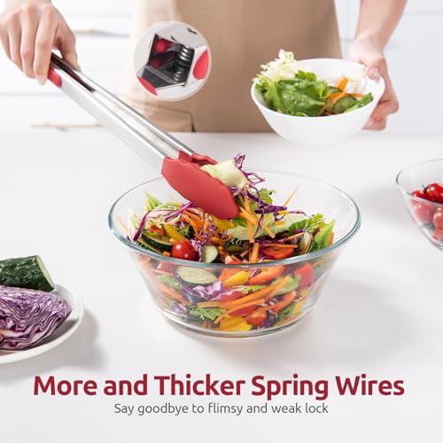 U-Taste Kitchen Tong for Cooking, 600ºF Heat-Resistant Silicone, 16in/Red - color: Red, size: 16 inch