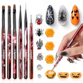 Beetles Halloween Nail Art Brushes, Blood Entwined Nail Art Pens 6pcs - color: D-Black-6