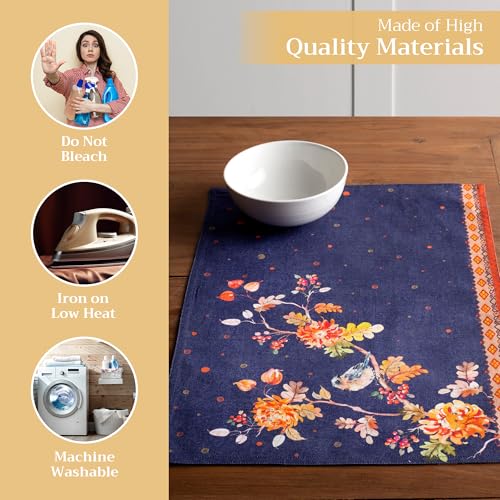Maison d' Hermine Placemats Set of 4 Reusable 100% Cotton (13"x19") - color: 044 - Kelim - Infinity, size: 13" X 19" (Pack of 4)