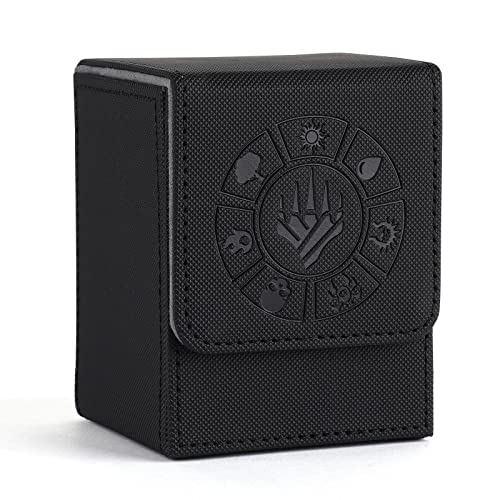 Arkeiliy MTG Deck Box 110+ Storage Sleeved Cards for Magic Commander - color: Black