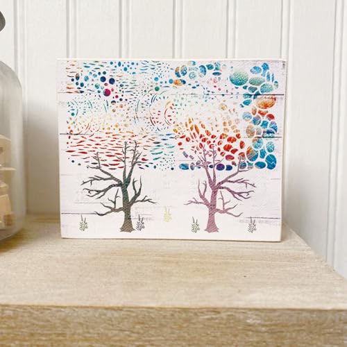 30pcs Texture Stencils for Crafts Reusable Mixed Media Geometric Brick Cubist Leopard Wood Grain Stencil Layering Stencils for Painting on Wood Wall DIY Background Furniture Card Canvas(texture30)