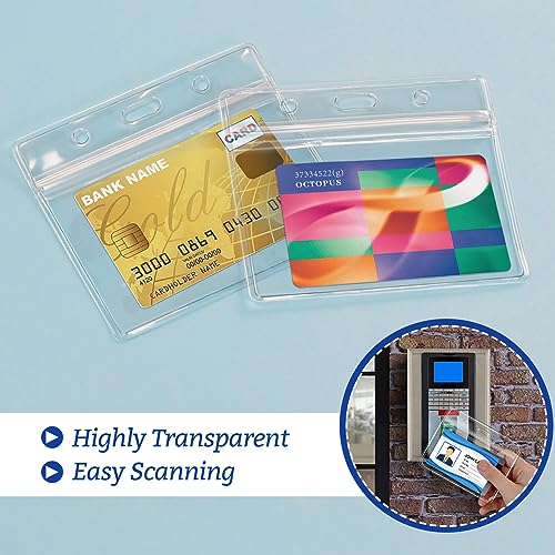 100Pcs Clear Plastic Extra Thick Horizontal Card Holders 4x3 Inch