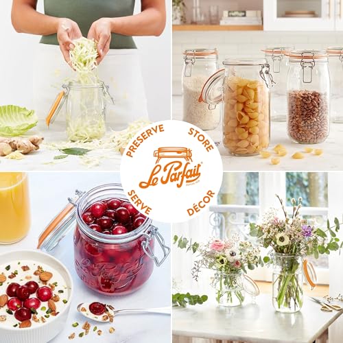 Le Parfait Super Jar 250ml (8oz) Glass Canning Jar, Wire Bail Lid, 4 Pack - color: 08oz (Set/4)
