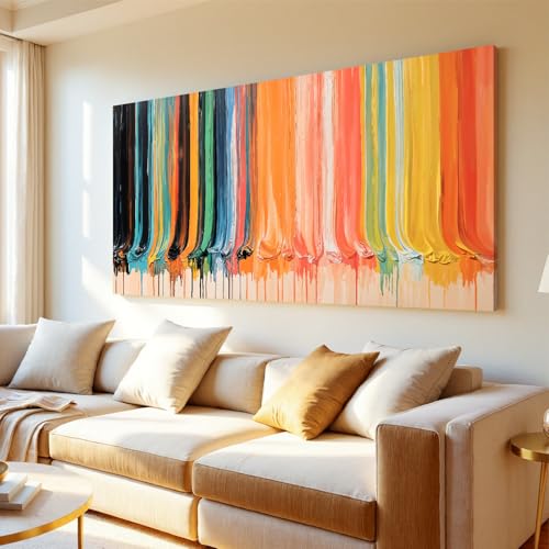 Modern Abstract Colorful Canvas Art Wall For Living Room Prints 20"×40" - color: LAI-12G, size: 40"L x 20"W