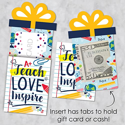 Big Dot of Happiness Back to School - First Day of School Classroom Money and Gift Card Sleeves - Nifty Gifty Card Holders - Set of 8