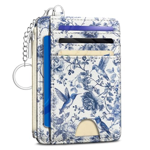 Kelvoris Credit Card Holder Small Wallet Women, Slim RFID, HummingBird - color: Bird