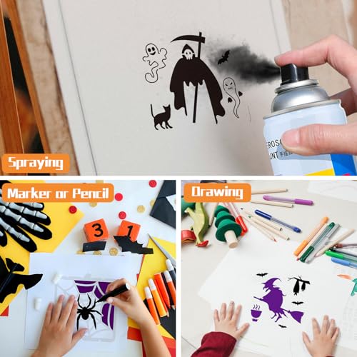 Halloween Stencils for Painting, 12 Pcs 6 Inch for Wood Signs Canvas - color: Halloween 6"