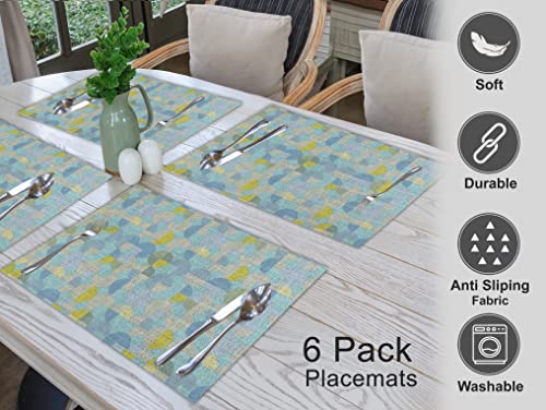 Ruvanti Placemats Set of 6, 100% Cotton Place Mats of 13"x19" – Quarterly - color: Quarterly