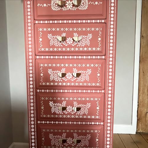 Talavera Stencil Mexican Stencils Floral Border Stencils for Crafts 11.8" - style: Border Corner
