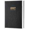 2027 Diary - Diary Full Page Per Day, Daily Planner 2027 - color: Black (2026-2027)
