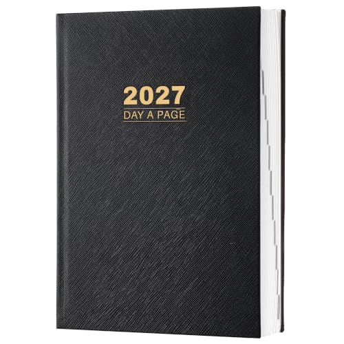 2027 Diary - Diary Full Page Per Day, Daily Planner 2027 - color: Black (2026-2027)