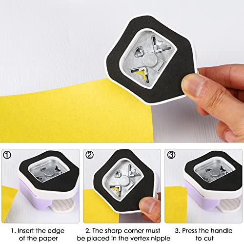 3 Way Beauty Shape Corner Punch, 3 in 1 Corner Paper Punch for Paper Crafts, Laminate, Cardstock, Business Card, DIY Projects, Photo, Card Making and Scrapbooking - color: Purple