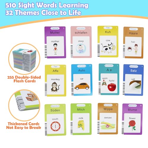MAYAPHILOS German and English Bilingual Pocket Speech with 510 Sight Words - size: 510 Words German and English