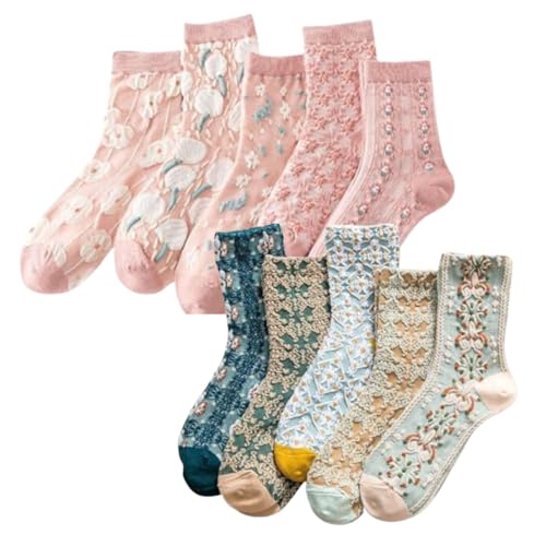 Lavish Lavender Argyle Frill Socks for Women, Dress Socks - color: 10pair-nx2+pink