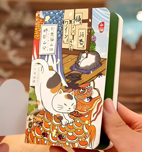 KetA Japanese Koinobori (Fish Flag Festival) Pocket Notebook, Cute Kawaii A6 Journal for Women, Small Purse Notebook for On-the-Go Writing, Japanese Stationery Gift, 4.7 x 3 inch, 160 pages - color: Time-Illuminated Mountain Festival
