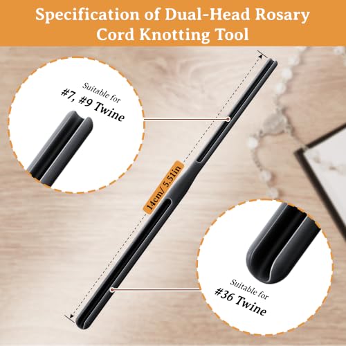 2 Pack Rosary Cord Knotting Tool, Dual Head,Black - color: Black