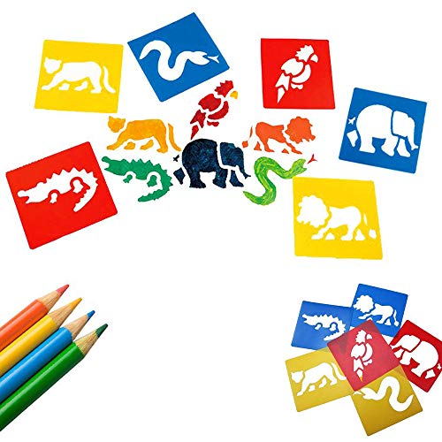 Lependor 36 Pieces Plastic Drawing Painting Stencil Templates - Washable Template - Random Colors
