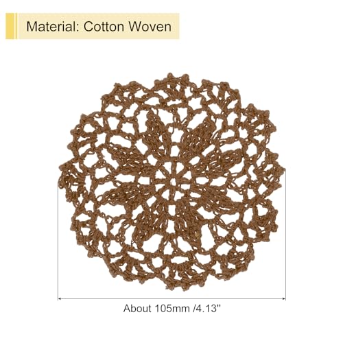 uxcell Fabric Coasters, 8pcs 4" - Cotton Woven Crochet Doilies, Lace Embroidery Cup Mat with Floral Pattern for Wedding Party Decoration (Chocolate Color) - color: Chocolate Color