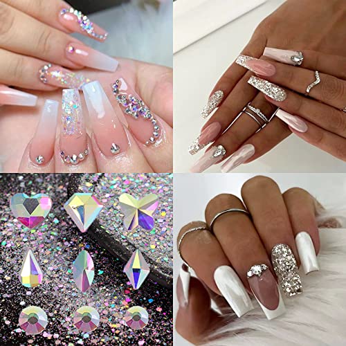 Champagne Nail Art Rhinestones Charms AB Crystals for Women - color: Colorful-17
