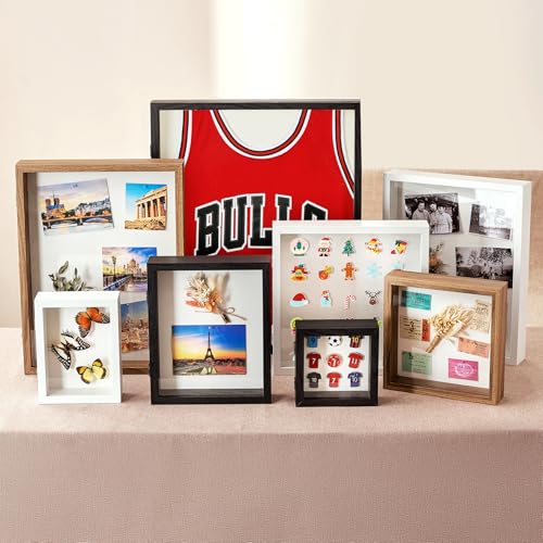 8x10 Black Deep Shadow Box Picture Frame with HD Clear Glass - color: Black, size: 8x10