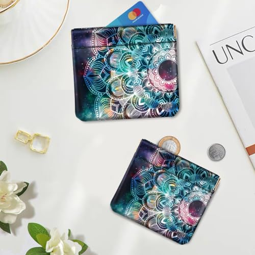 Mandala Squeeze Coin Purse Pouch Small Makeup Bag for Purse - color: Mandala, size: Small (4.4"x3.85")