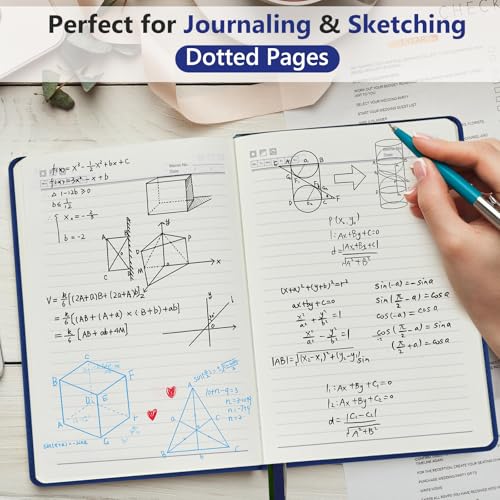 Dotted Journal 5.9"×8.5", 160 Pages Dot Grid Notebook, Bullet Journaling - color: Dark Blue, size: Dotted Page