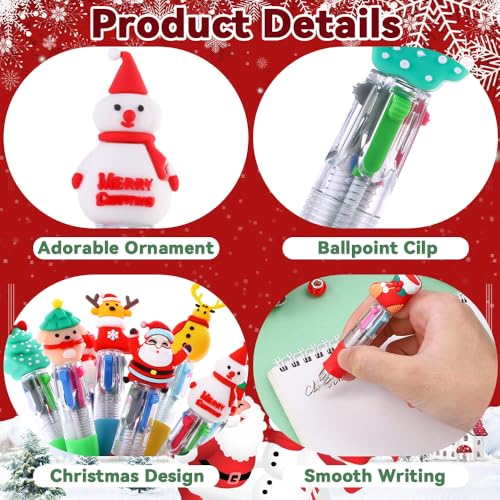 24PCS Christmas Multicolor Pens 4 Colors in 1 0.7mm Cute Gifts Pens - style: Christmas-24pcs