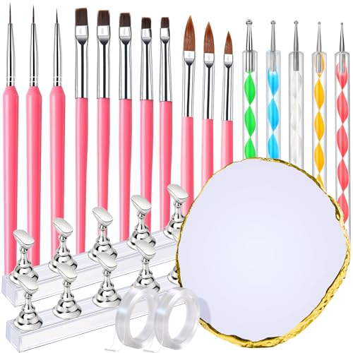 FANDAMEI Nail Art Pens, Nail Art Tools, Nail Design Tools, Nail Stuff - color: Pink
