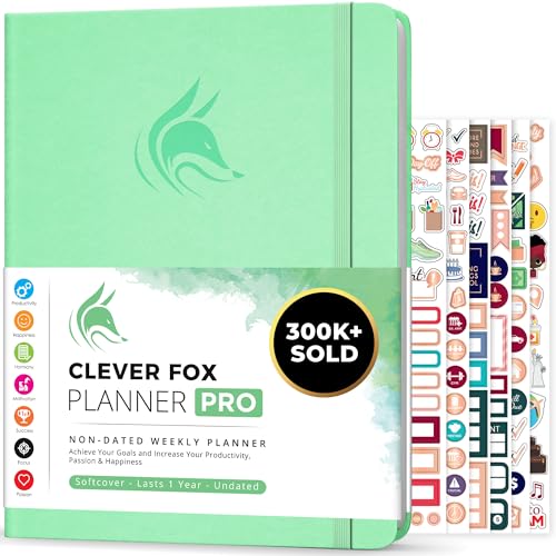 Clever Fox Planner PRO, Undated Weekly Planner, 8.5x11 Mint - color: Mint (Undated), size: A4 (8.5" x 11") Standard Version