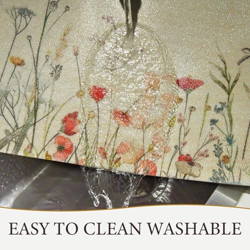 Vinyl Placemats Set of 4-12x17 Inch - Heat Resistant Washable Place Mats Waterproof Non-Slip Wipeable Table Mats for Dining Table Decor, Spring Outdoor Plastic Placemat - color: Floral-2