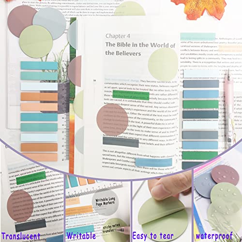 Potanro1750Pcs Sticky Tabs Transparent Book Tabs, Round Sticky Notes - style: Sticky note C