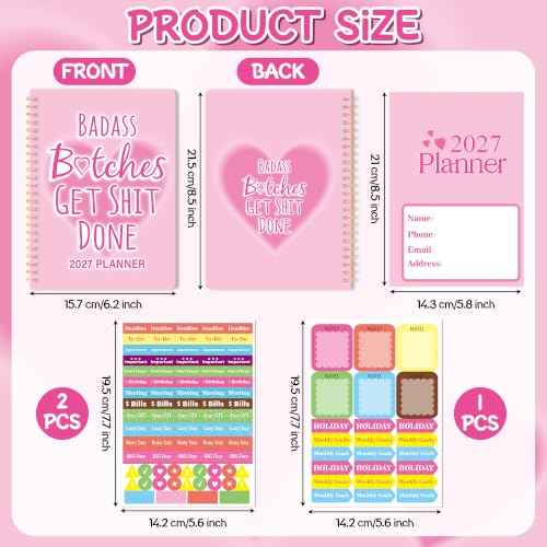 Xqumoi 2027 A5 Planner Pink Bitches Sweary Weekly and Monthly Planner Gift - color: Pink Bitches 2027, size: A5