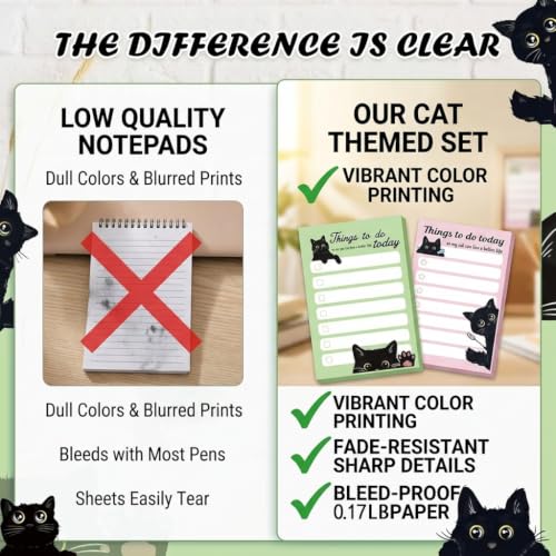4 Pads Cute Cat Sticky Notes 4x6 Funny Animal Post it Notes Notepads - color: Cute Cat