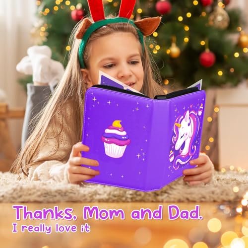 Premium 4-Pocket Trading Card Binder, 400-Card Capacity, Purple - color: Purple