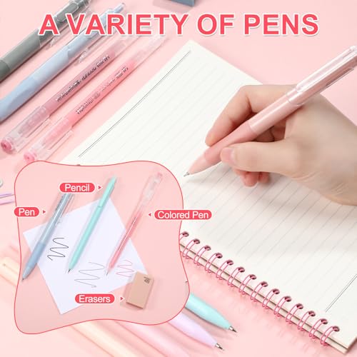 Eersida 74 Pcs School Supplies Set with Pencil Pouch, Pastel, Bright Style - color: Morandi, style: Bright Style