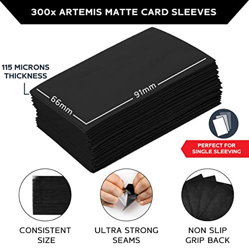 Quiver Time 200 Artemis Matte Black Card Sleeves, 66x91 mm - color: Black Matte Card Sleeves, size: 66x91mm (Standard Size)