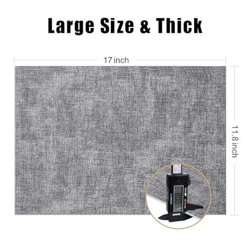 Homaxy PU Faux Leather Placemats for Dining Table, Set of 6, Black & White - color: Black & White