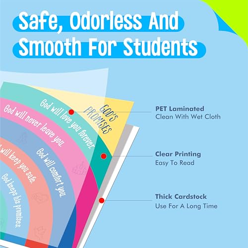 15 Bible Posters for kids, Thick Religious Poster Waterproof & Tear Proof with PET Film, Books of the Bible Poster Sunday School Christian Decoration for Classroom, Bulletin Board (14.5” x 11”) - size: Bible Posters (14.5” x 11”) -A