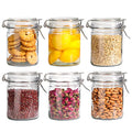 ComSaf 25 oz Glass Jars with Airtight Lids 6 Pack Pantry Coffee Canisters - size: 25 fl oz x 6