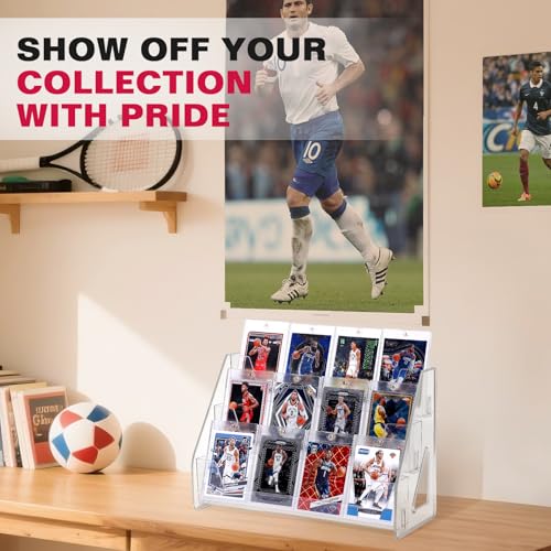 Trading Card Display Stand, Vertical Card Holder, 3-Tier, 1 Pack