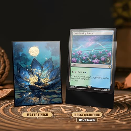 MTG Card Sleeves - Lorwyn Lotus - Ultra Clear Front & Matte Finish Back, 100 Count Standard Size Matte Art Sleeve for Magic The Gathering
