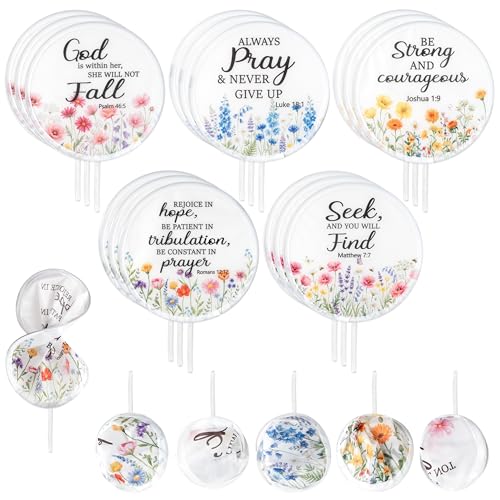 R HORSE 50Pcs Christian Church Fans Bulk Wildflower Folding Handheld Fan - color: Wildflower