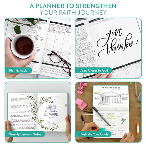 Christian Planner 2026 Daily Planner - Faith Based Monthly and Weekly Planner, Vision Board, and Habit Tracker - 2026 Calendar, Personal Organizer and Devotional Journal (Hardcover, Fig) - color: Fig, size: Hardcover