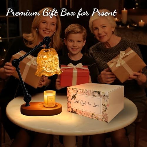 Candle Warmer Lamp Dimmable Wax Melting Warmer Adjustable Height - color: Amber1