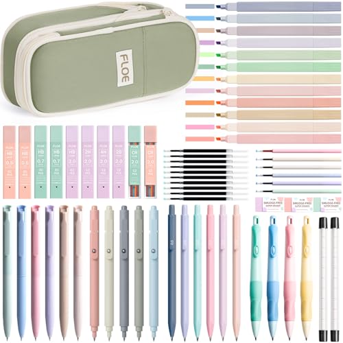 65PCS Aesthetic School Supplies Back to School Supplies Cute Stationary Set - color: Green