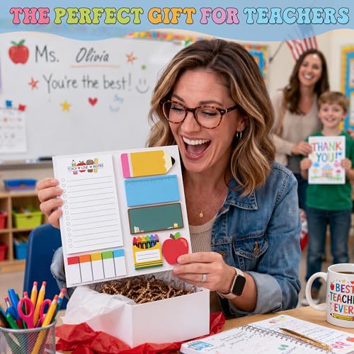 BEAWART Teacher Sticky Notes Set, Blackboard Classroom Appreciation Gift - color: Teacher Sticky Notes Blackboard