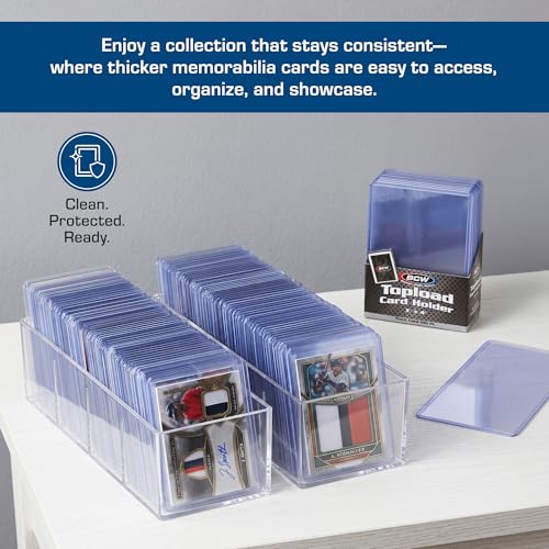 BCW 108 Pt Thick Card Topload Holders for Relic Cards, Clear, 10 Count - color: 108 Pt. / 2.75 Mm