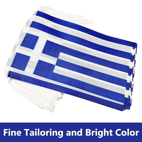 100 Feet Greece String Flag, 76 Pcs Greek Banner Flag, Small Mini World Banner Flags for Sports Events, Bars Decorations, School Festivals, Party Decorations, Celebrations (Greece) - color: Greece